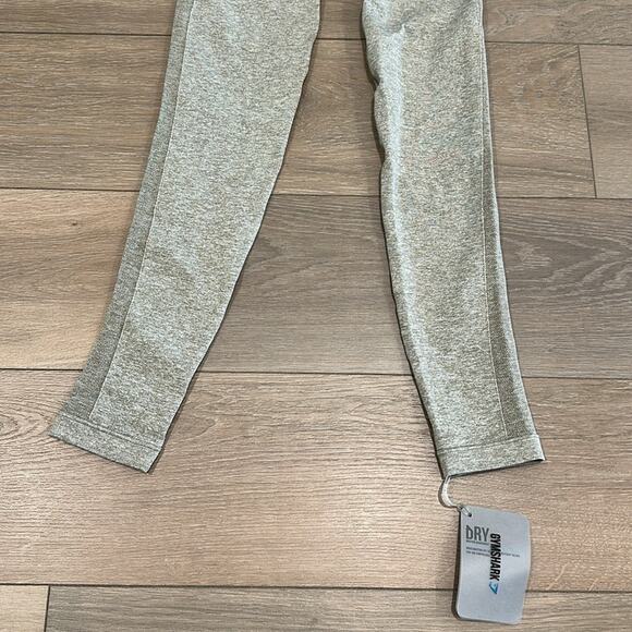 GYMSHARK Washed Khaki Marl/Blush Nude Flex High Waisted Active Leggings Size S - Picture 6 of 13